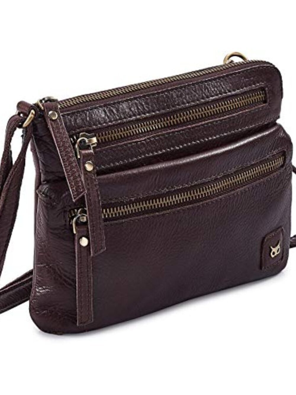 🆕 Small Triple Zip Real Leather Women's Crossbody- Premium Vintage Crossover
